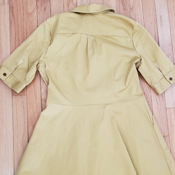 Atelier B. Canadian Designer Button Front Shirt A-line Dress L Sustainable - Picture 7 of 10